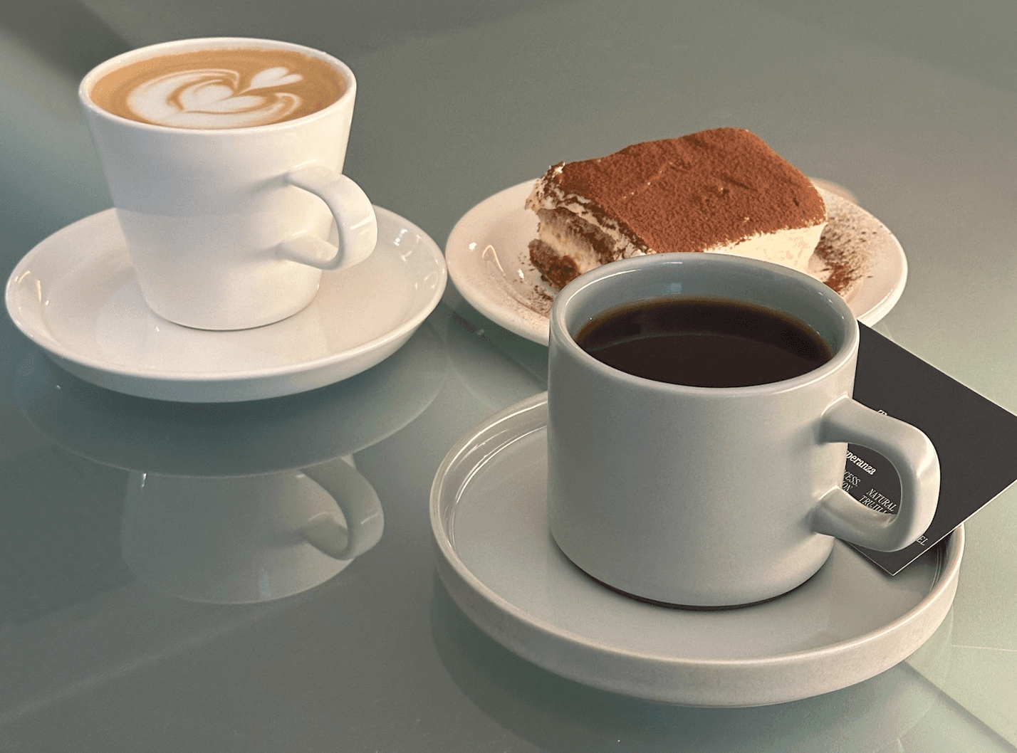 coffee and tiramisu from Toch Coffee